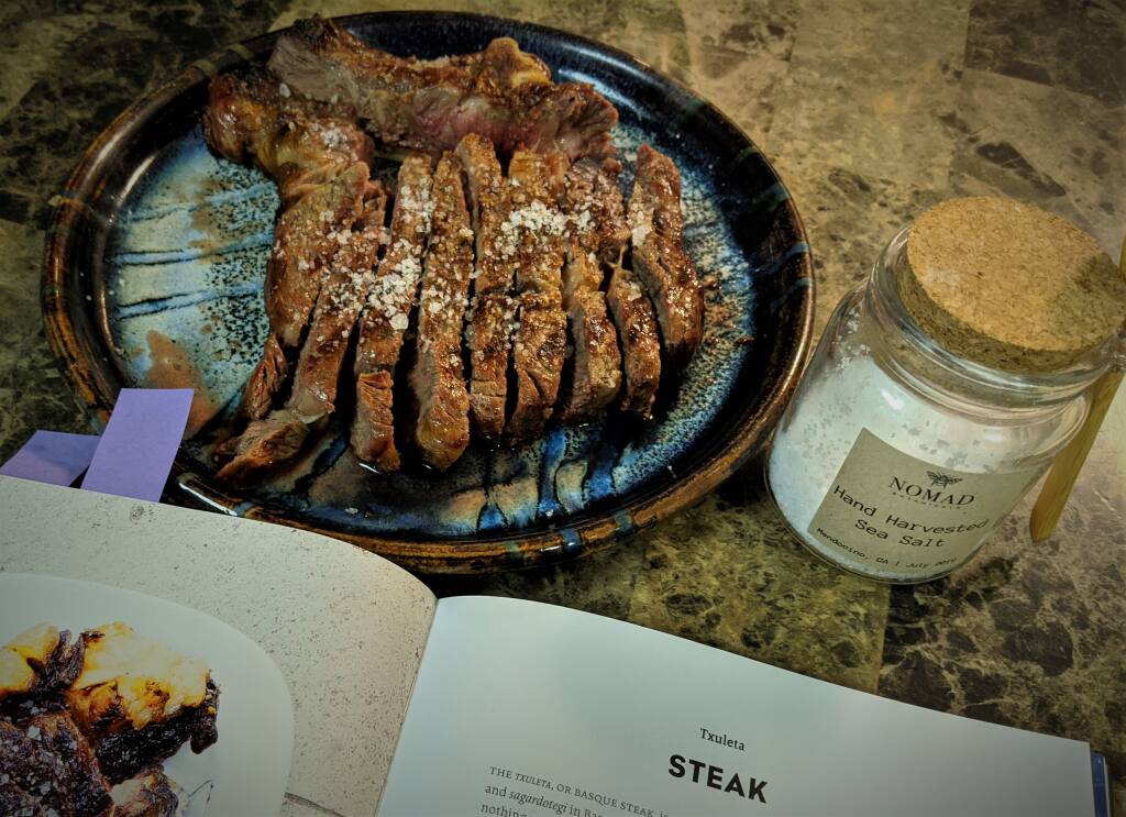 The main course was a perfectly seared steak, known as a txuleta. (Houston Porter / for the Argus-Courier)