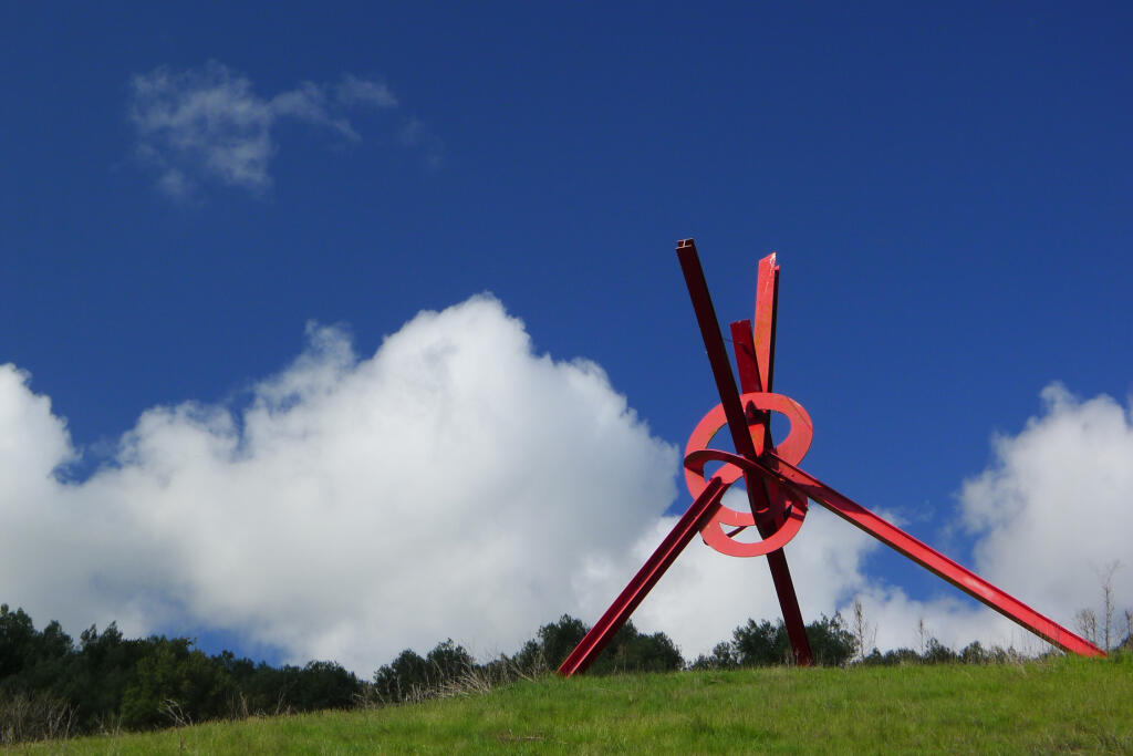 “For Veronica” by Mark di Suvero is now located where it was first intended at the Di Rosa Center for Contemporary Art.