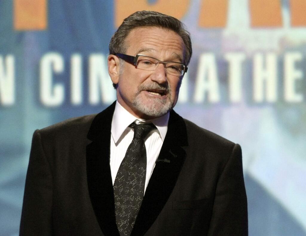 In this March 27, 2010 file photo, actor Robin Williams speaks at The 24th American Cinematheque Awards in Beverly Hills, Calif. The reaction to Williams' death in August 2014 topped Google's list of the year's fastest-rising search requests. (AP Photo/Dan Steinberg, File)