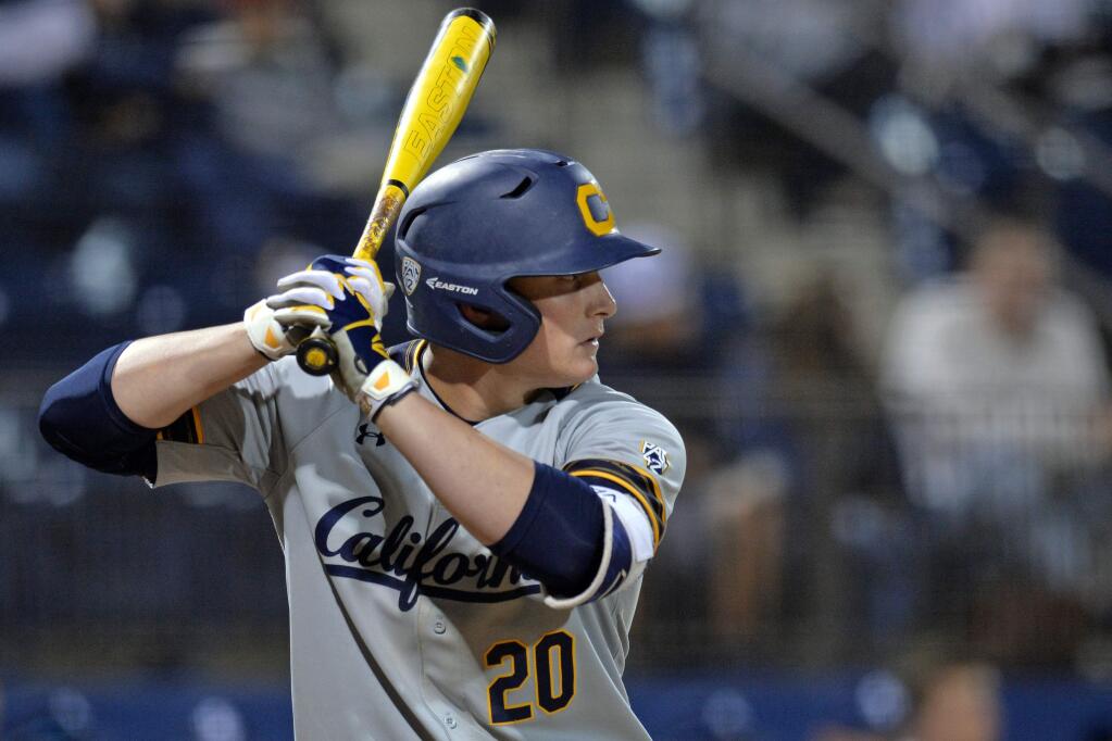 Cal sophomore Andrew Vaughn, a Maria Carrillo grad, is hitting .469 with 11 home runs and 27 RBIs this season. (Jake Roth / KLC fotos)