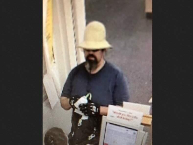 A surveillance photo showing the man suspected of robbing a Petaluma pharmacy on Monday, Aug. 12, 2019. (PETALUMA POLICE DEPARTMENT)