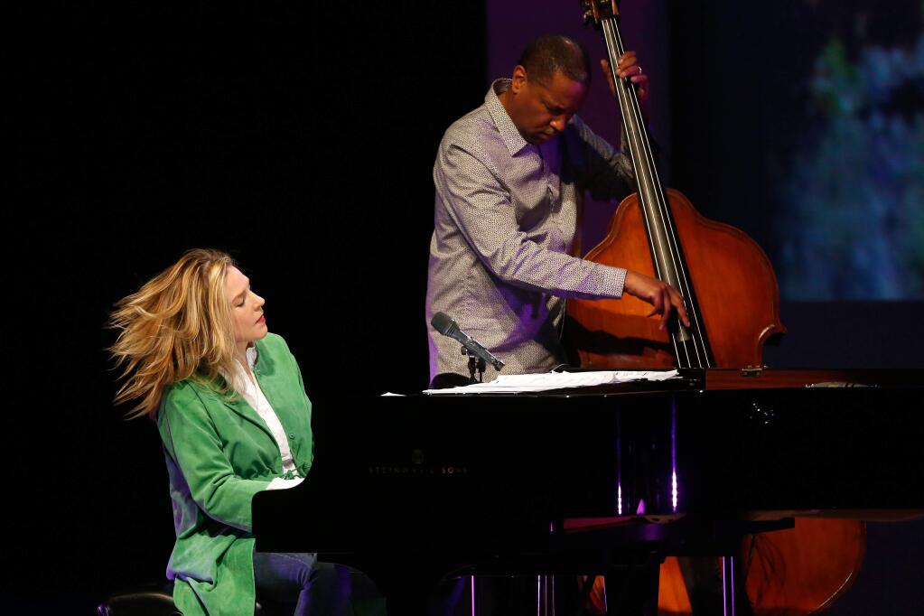 Multiple Grammy Award-winning jazz pianist and singer Diana Krall performs during the Green Music Center season opening gala, at Sonoma State University in Rohnert Park, California on Friday, August 4, 2017. (Alvin Jornada / The Press Democrat)