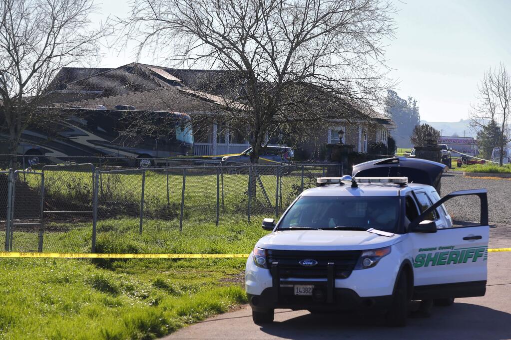 Scene of a homicide and home invasion on Melcon Lane in Santa Rosa on Thursday, Feb. 8, 2018. (CHRISTOPHER CHUNG/ PD)