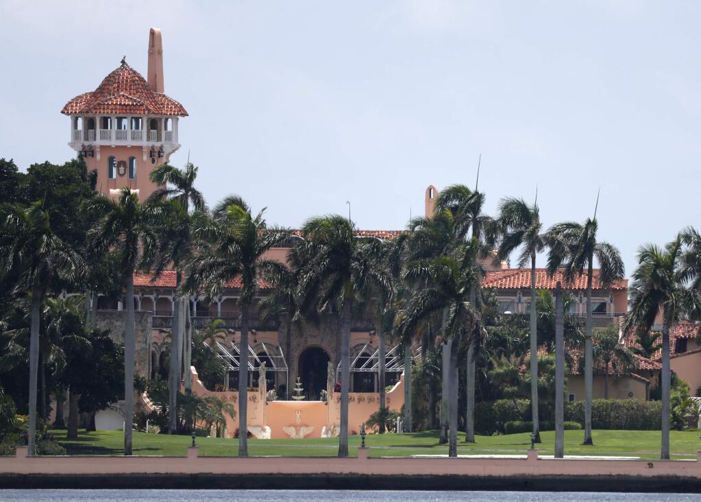 President Donald Trump's Mar-a-Lago estate is shown, Wednesday, July 10, 2019, in Palm Beach, Fla. (AP Photo/Wilfredo Lee)