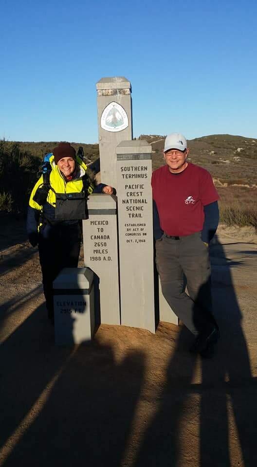 Randy and Christine Carpenter at the southern terminus of the Pacific Crest Trail. (Photo courtesy of Facebook)