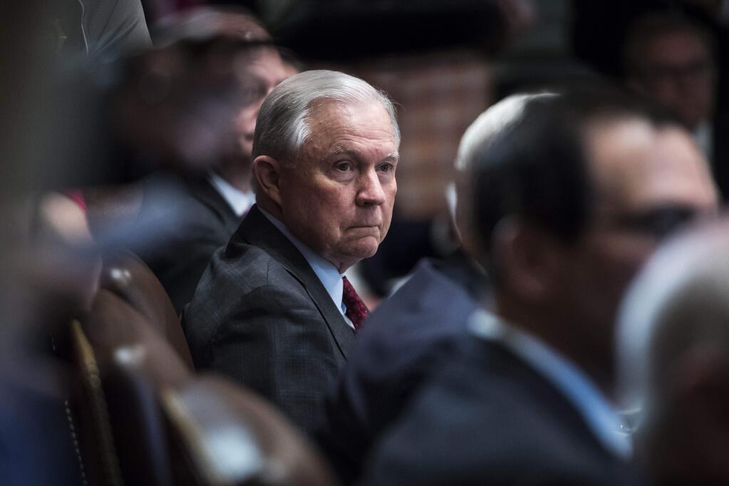Then-Attorney General Jeff Sessions attends a Cabinet meeting at the White House in July 2018. (Washington Post photo by Jabin Botsford)