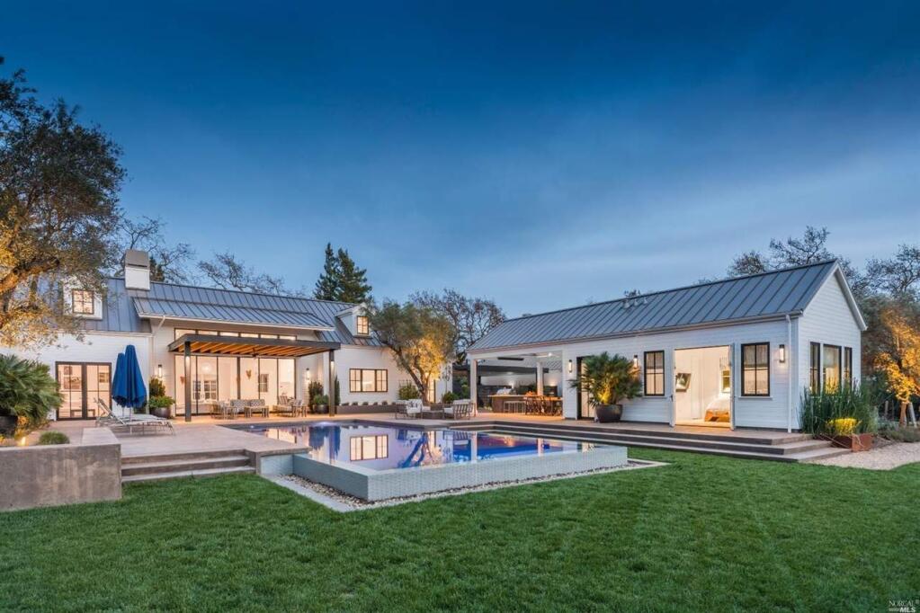 SOLD 07/17/201819307 E. Seventh St., Sonoma - $6,134,5653 beds, 5.5 baths, 4,024 square feet. Year built: 2015.Designed by Bevan & Associates/Christine Curry and constructed by Sonoma's Jon Curry, this state-of-the-art contemporary farmhouse is packed with high-end amenities including an infinity pool, pinot noir vineyard, outdoor dining room and a detached pool house. (Photo courtesy of NORCAL MLS)