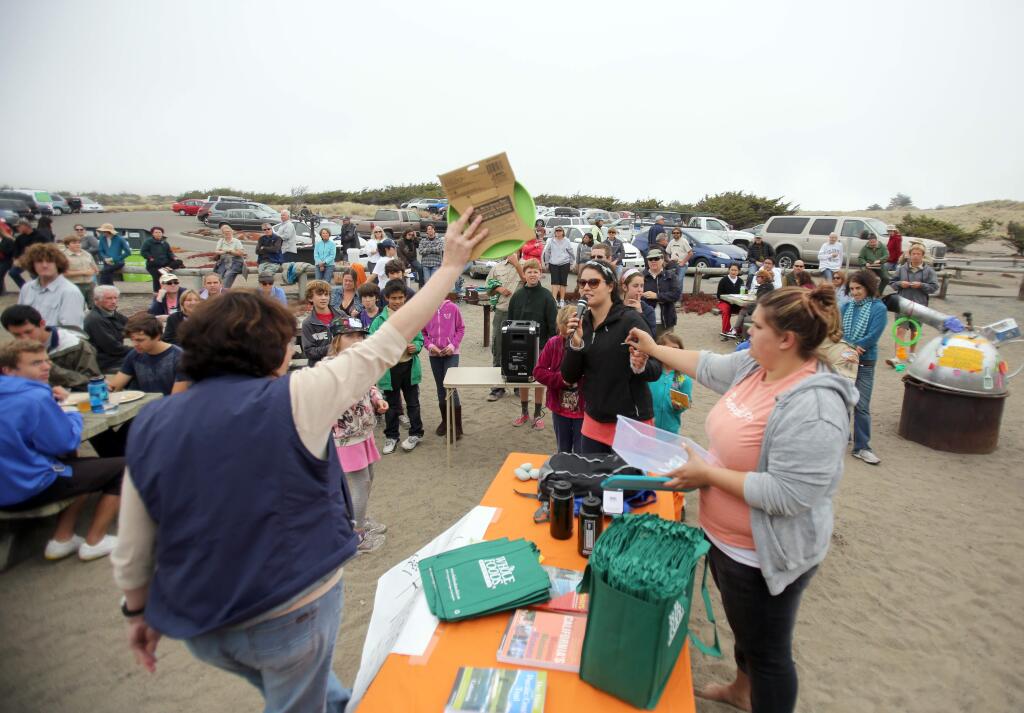 After volunteers finished picking up trash, a bbq was provided at Bodega Dunes where a raffle was held Coastal Cleanup Day, Sept. 15, 2012.