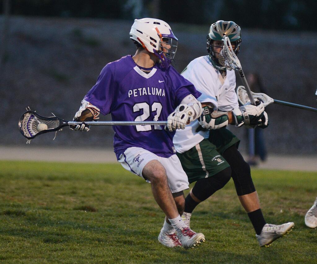 SUMNER FOWLER/FOR THE ARGUS-COURIERPetaluma and Casa Grande will square off again for lacrosse bragging rights when they meet Friday on the Petaluma field.