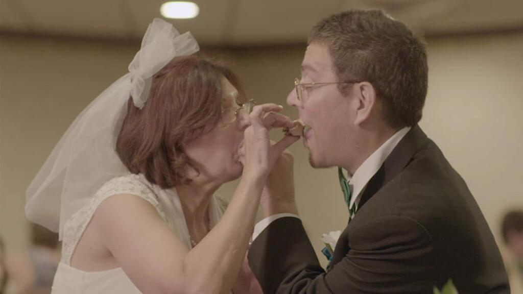 Dina Buno and Scott Levin, both of whom have Asperger's Syndrome, during their wedding ceremony in the documentary 'Dina.' (The Orchard)