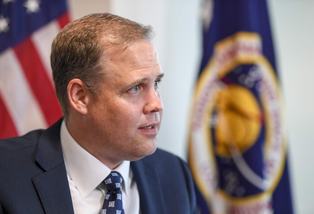 NASA Administrator Jim Bridenstine during an interview in his office. MUST CREDIT: Washington Post photo by Jonathan Newton.