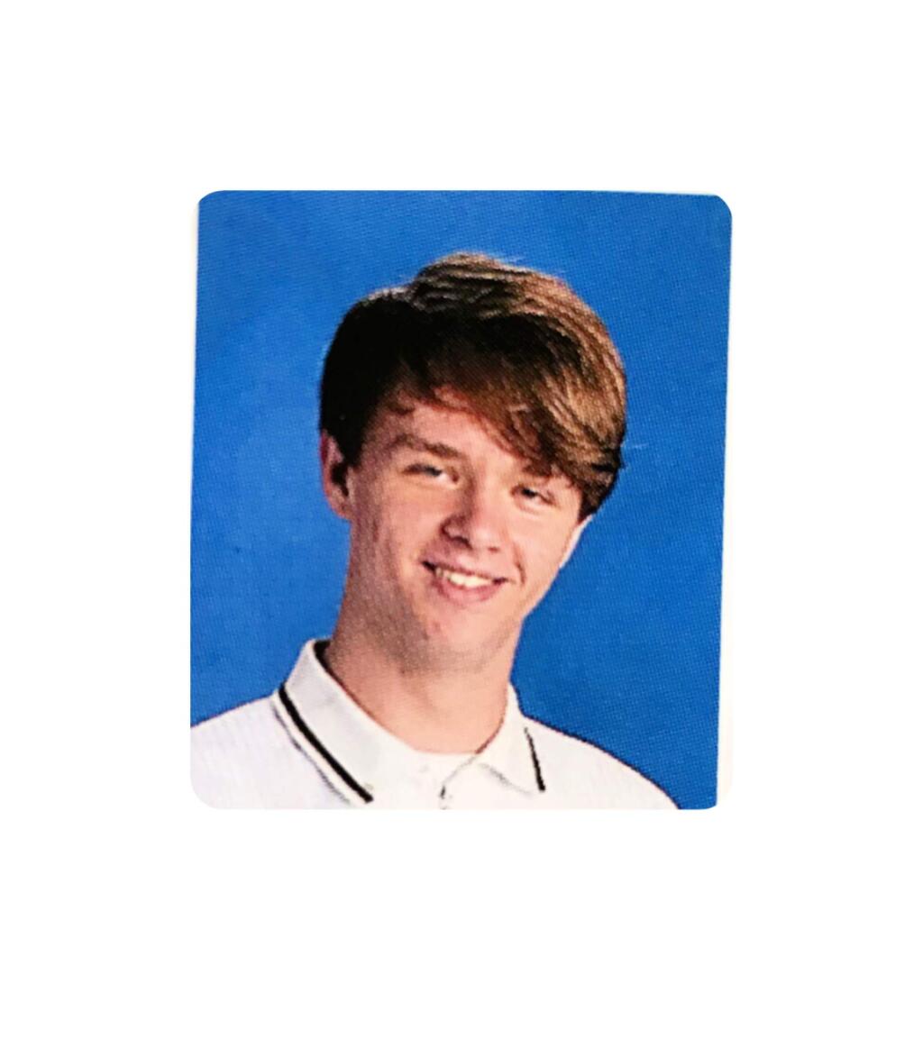 Jake Paine in a yearbook photo from his junior year at Sonoma Valley High.