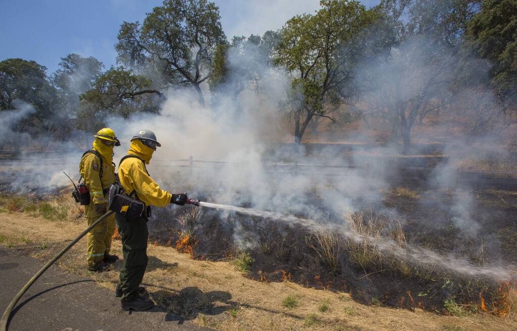 A controlled burn took place on Monday, June 17, in the Sonoma Valley Regional Park on Highway 12 in Glen Ellen in order to reduce the risk of future wildfires. The half-cent sales tax measure would support vegetation management such as this. (Photo by Robbi Pengelly/Index-Tribune)