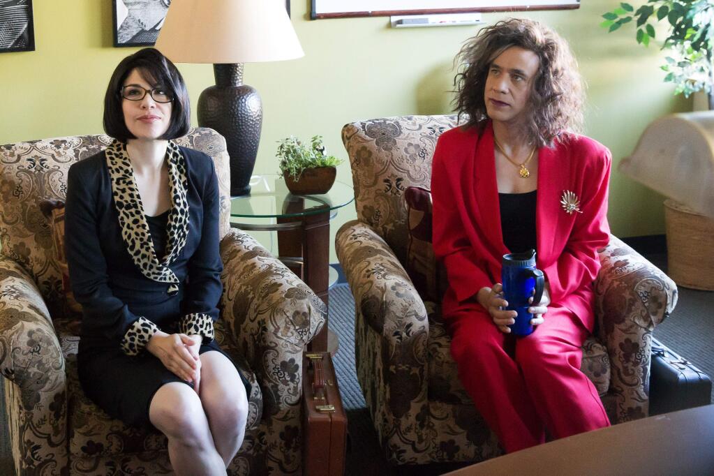 This photo provided by IFC, Fred Armisen, right, as Candace and Carrie Brownstein, as Toni, in a scene from season 5 of the television series, 'Portlandia.' The IFC show returns Thursday, Jan. 8, 2015, for its fifth season, and features guest stars including Paul Simon and Steve Buscemi. (AP Photo/IFC, Augusta Quirk)