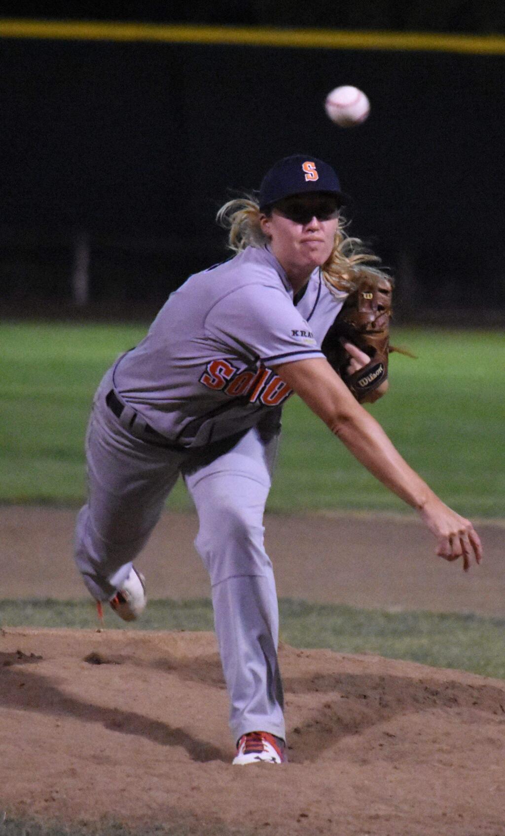 Sonoma Stompers pitcher Stacy Piagno. (James W. Toy III / Sonoma Stompers)