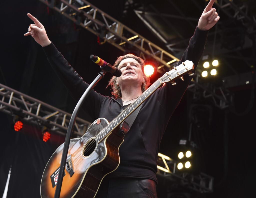 John Rzeznick of The Goo Goo Dolls performs at the Dolphins Cancer Challenge V111 on Saturday, Feb. 10, 2018 at Hard Rock Stadium in Miami Gardens, Fla. (Photo by Michele Eve Sandberg/Invision/AP)