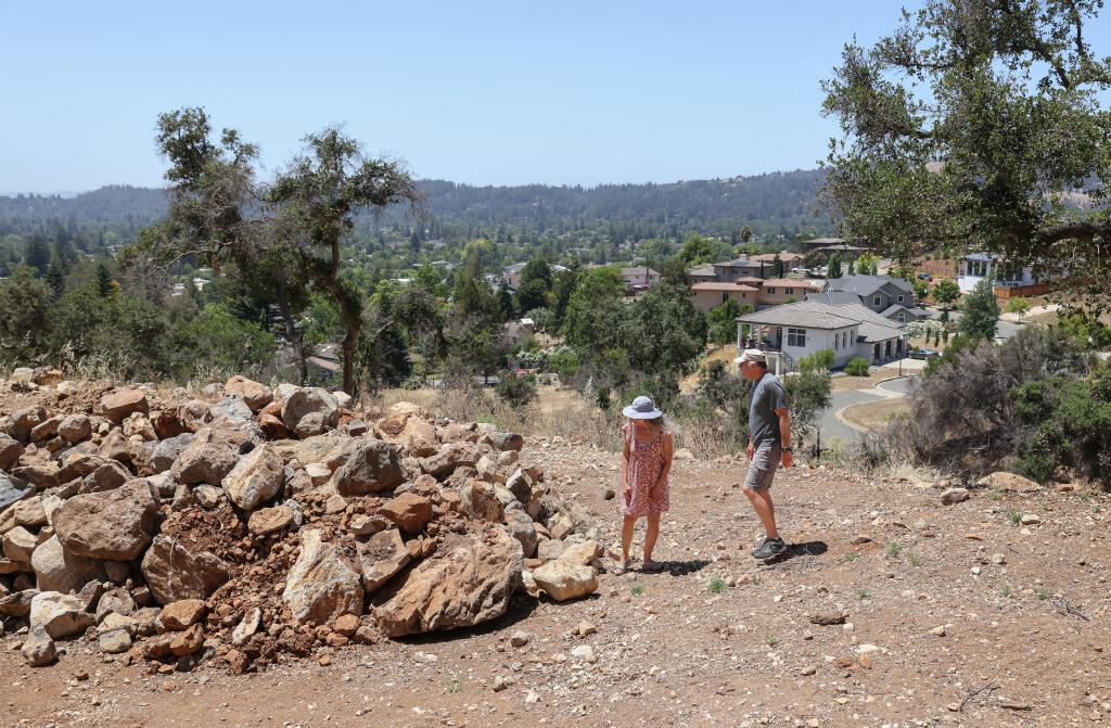 Victor and Iracema Suard, who lost their home on Stow Circle in Santa Rosa during the Glass Fire, have faced delays in rebuilding their home. Photo taken Santa Rosa on Monday, July 18, 2022. (Christopher Chung/The Press Democrat)