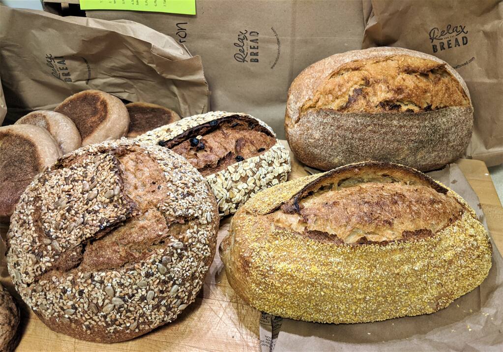 A selection of bread from Relax and Eat Bread, a Petaluma bakery. HOUSTON PORTER