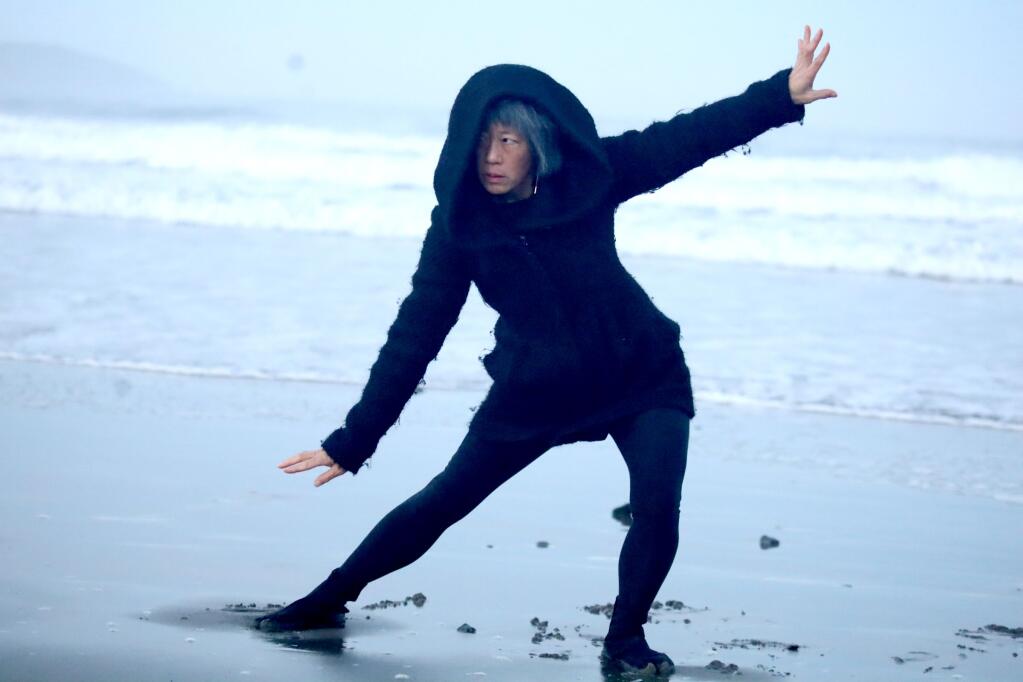 Artist Antonia Kao started radiation treatment for her breast cancer just as the pandemic began. Kao practiced dance movement on the beach to cope with harrowing times. (LINA HOSHINO/ARGUS-COURIER CONTRIBUTOR)
