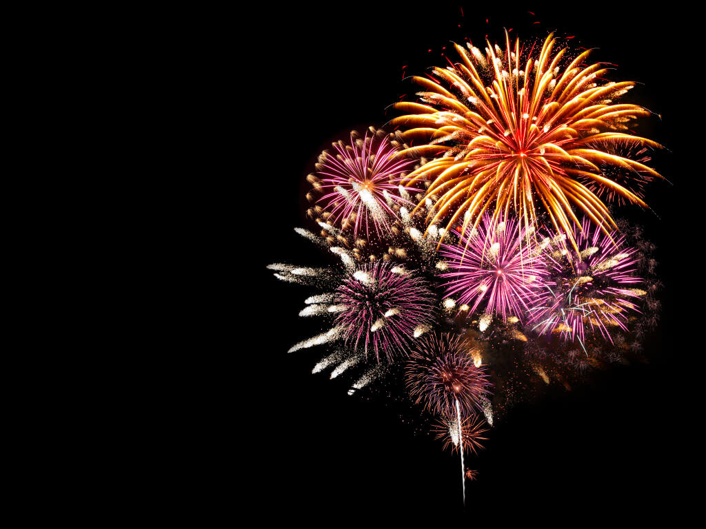 Fireworks light up the sky with dazzling display.