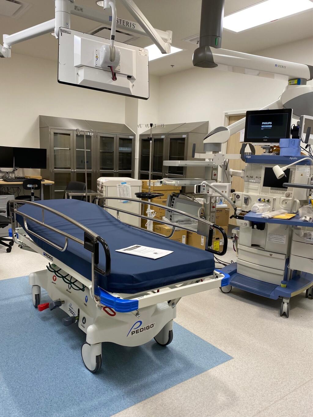 Gastroenterology and endoscopy procedures will be performed in this new operating room in Sutter Santa Rosa Regional Hospital’s new tower, slated to open May 3, 2022. (Cheryl Sarfaty / North Bay Business Journal)