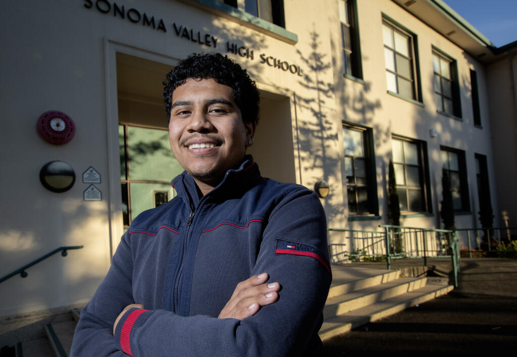 Student Voice Oliver Dorantes Rodriguez at Sonoma Valley High School on Nov. 21. (Robbi Pengelly/Index-Tribune)