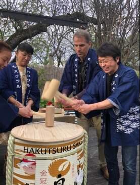 The sake barrel ceremony livened up the festivities to no end.