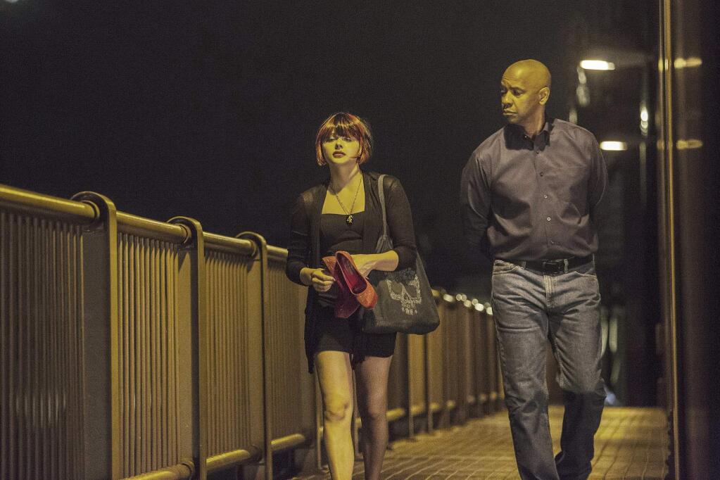 Columbia PicturesChloë Grace Moretz and Denzel Washington star in 'The Equalizer,' based on the 1980s CBS tv series.