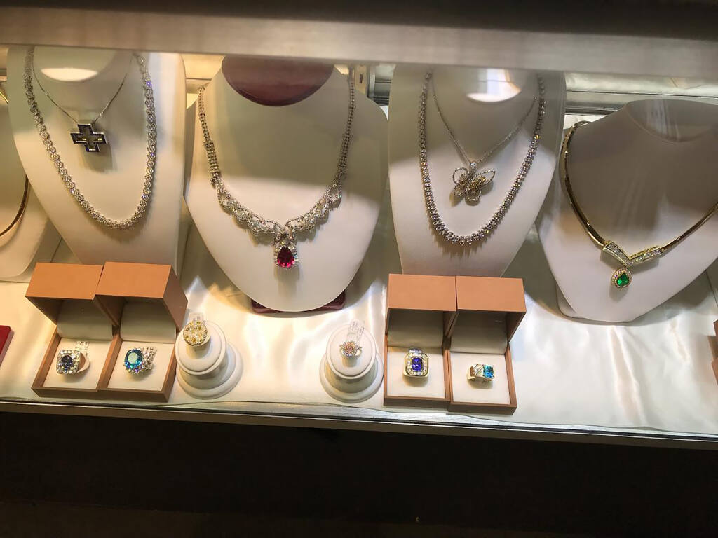 In a photo provided by The New York Times shows, jewelry and gems among those stolen from a Brink’s armored truck near Los Angeles last week. The value of the missing merchandise, which was headed last week to an International Gem and Jewelry Show event, was unclear but one conservative figure put the value at up to $10 million. (via The New York Times)