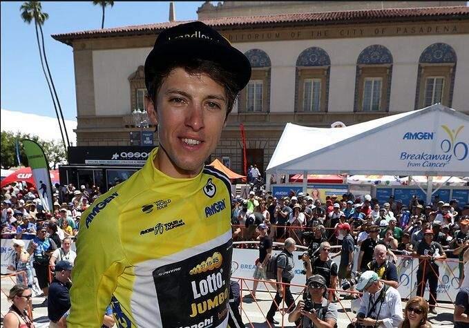 George Bennett after willing this year's Amgen Tour of California race on Sunday in Pasadena. (Twitter)