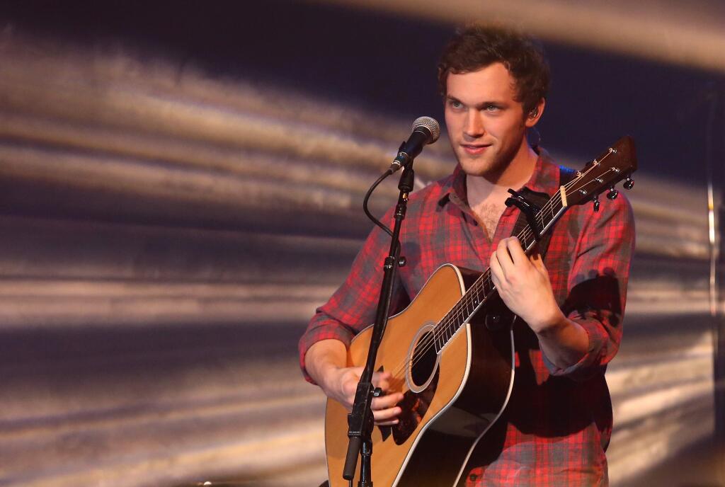 Phillip Phillips performed at the Wells Fargo Center for the Arts, Friday, December 12, 2014. (Crista Jeremiason / The Press Democrat)
