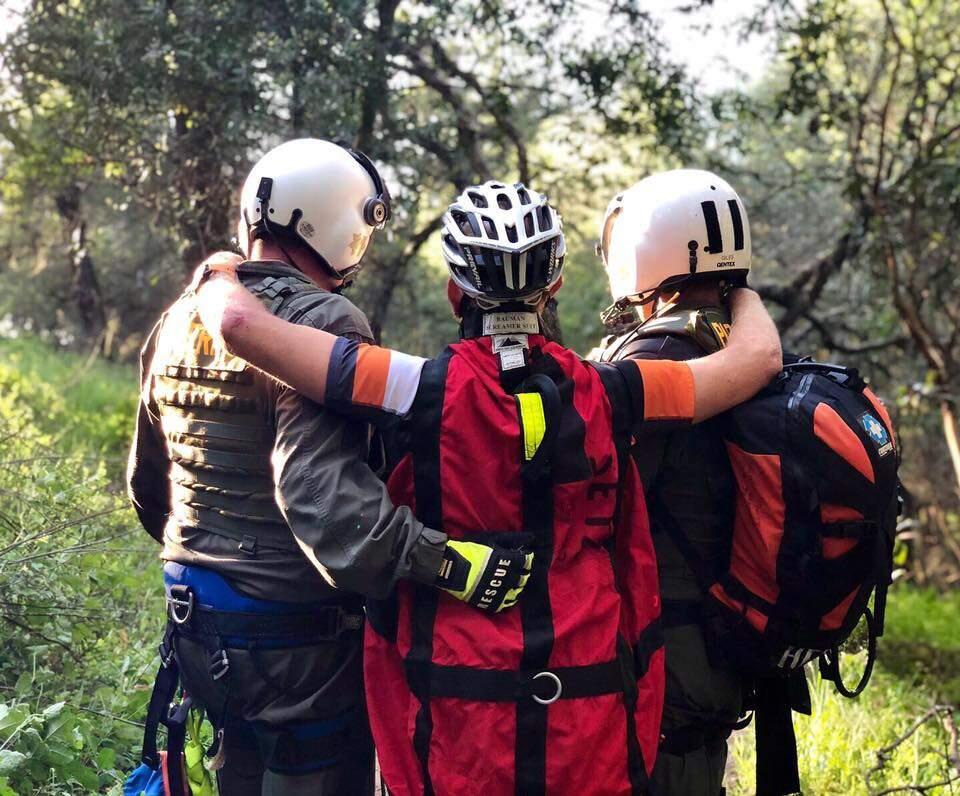 The Sonoma County Sheriff's Office rescued a man from Annadel-Trione State Park after a mountain bike crash on Wednesday, May 8, 2019. (SONOMA COUNTY SHERIFF'S OFFICE/ FACEBOOK)