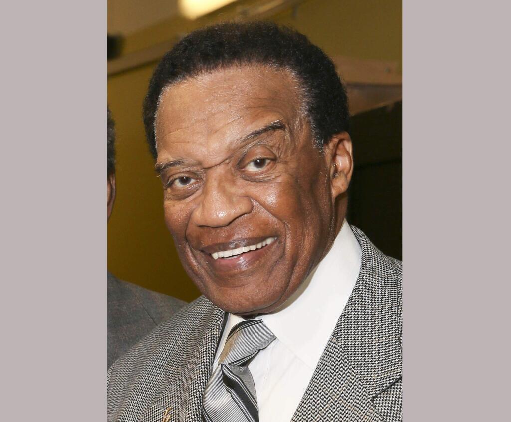 FILE - In this May 23, 2014 file photo, Bernie Casey appears after a performance of 'The Tallest Tree in the Forest' in in Los Angeles. Casey, the professional football player turned actor known for parts in “Revenge of the Nerds” and “I'm Gonna Git You Sucka,” died Tuesday, Sept. 19, 2017, in Los Angeles after a brief illness. He was 78. (Photo by Ryan Miller/Invision/AP, File)