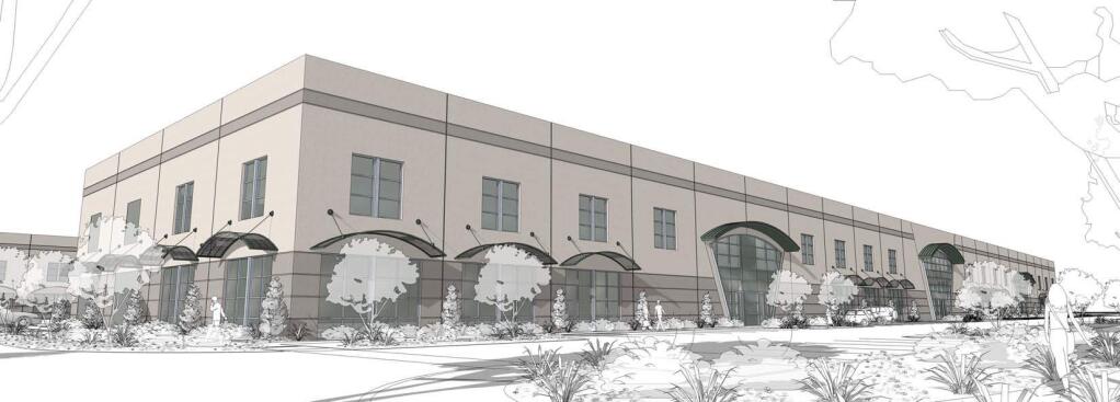 Cader Corporate Center, with 260,000 square feet in three buildings in south Petaluma, is scheduled for completion in fall 2016. (courtesy of Cushman & Wakefield)