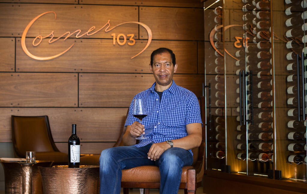 Lloyd Davis, owner of the Corner 103 tasting room in Sonoma, creates a personal experience for his guests, by appointment only, on the corner of the town square. Photo taken Friday, Sept. 17, 2021. (John Burgess / The Press Democrat file)