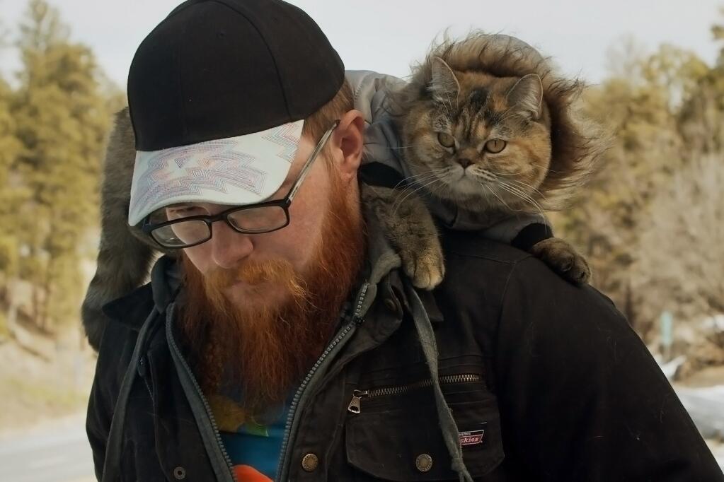 Trucker David Durst and his cat Tora star in the new documentary “Cat Daddies,” playing at Rialto Cinemas in Sebastopol. A Q&A with Durst and Tora takes place following the 1 p.m. screening on Sunday, Oct. 30. (Robert Bennett)