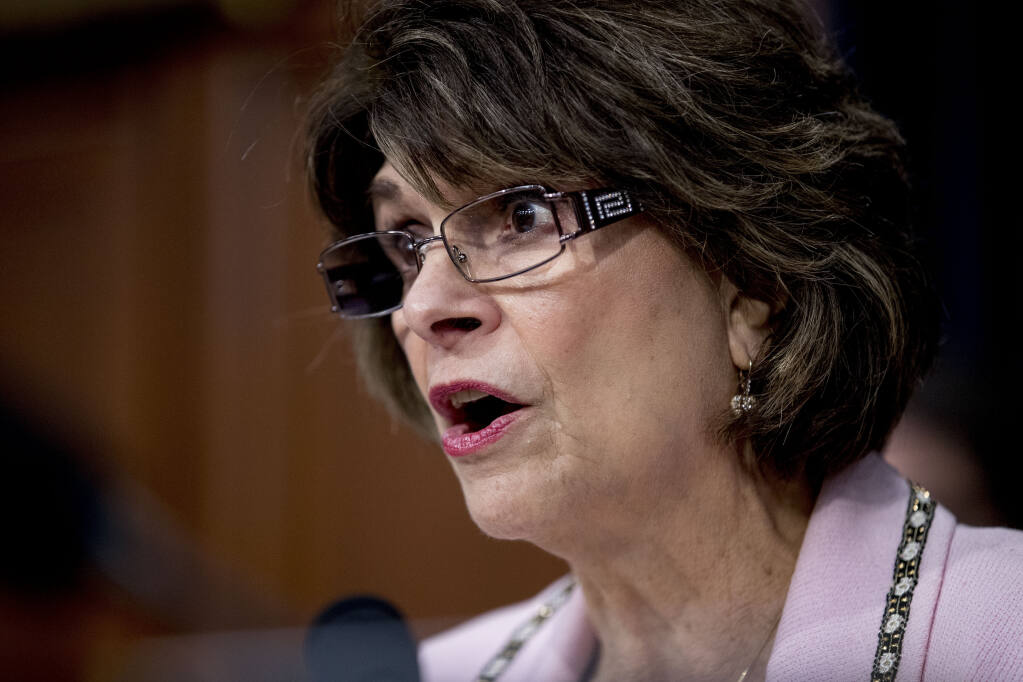 FILE — Chairwoman Rep. Lucille Roybal-Allard, D-Calif., speaks as Immigration and Customs Enforcement Acting Director Matthew Albence appears before a Homeland Security Subcommittee oversight hearing on Capitol Hill in Washington, Thursday, July 25, 2019. Draft maps released by the California Citizens Redistricting Commission Wednesday, Nov. 10, 2021, show that key parts of her district have been redrawn into a district that includes Long Beach, an area now represented by Democratic Rep. Alan Lowenthal. (AP Photo/Andrew Harnik, File)