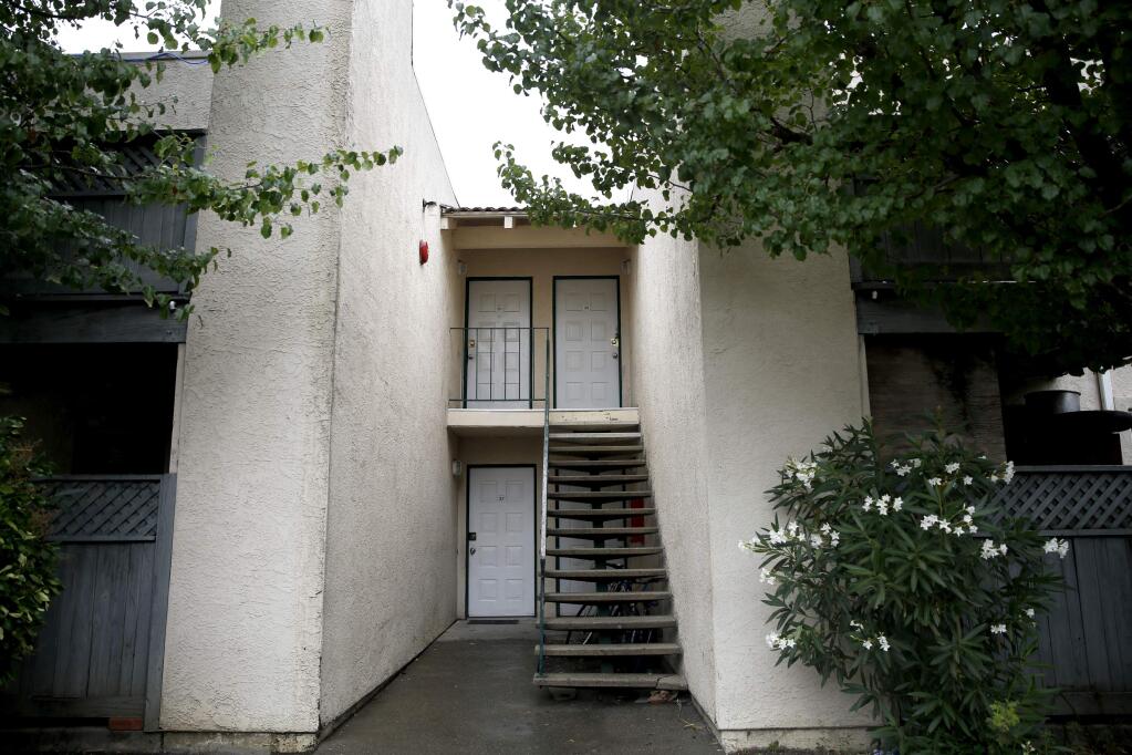 Residents face eviction at the Prentice Apartments in Healdsburg, on Thursday, July 9, 2015. (BETH SCHLANKER/ The Press Democrat)