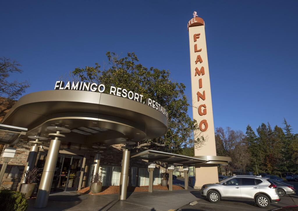 An Investment group acquired a stake in historic 61-year-old Flamingo Hotel in Santa Rosa. (photo by John Burgess/The Press Democrat)