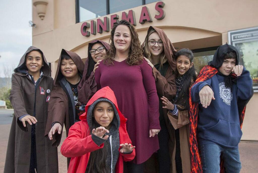 Chrissy Towner outside ofSnoma Cinemas when a group of Altimira students gathered to see a new Star Wars film.