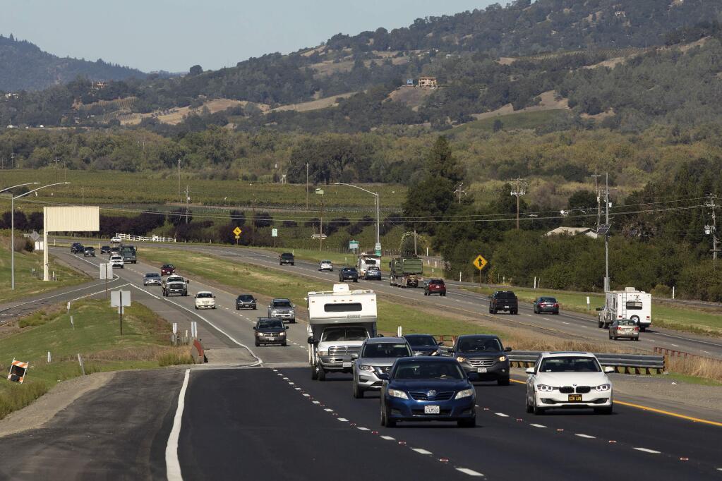 The Highway 101 repaving project from Windsor to Geyserville, known as the Big Pave, is nearing completion. Caltrans will soon start on the 11-mile stretch from Canyon Rd. in Geyserville to Cloverdale. (photo by John Burgess/The Press Democrat)