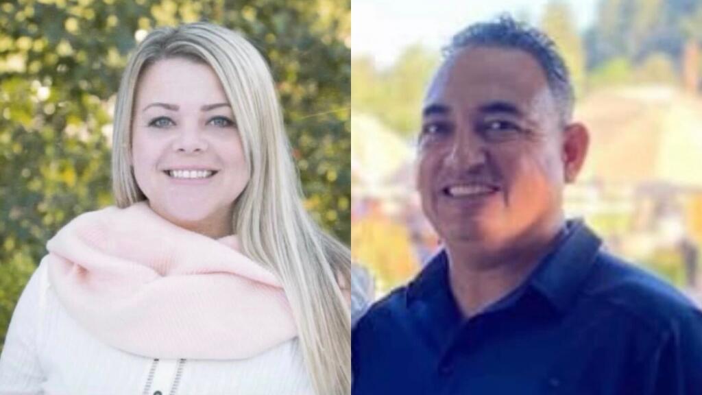 Santa Rosa City School Board candidates Deanna Olivarez and Jeremy De La Torre.