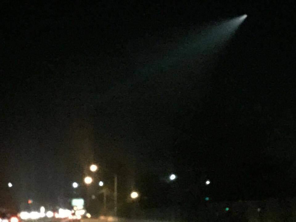 People around the state reported seeing a strange light streaking through the sky on Saturday, Nov. 7, 2015, including over Santa Rosa. (Photo submitted by Melissa Zentner)