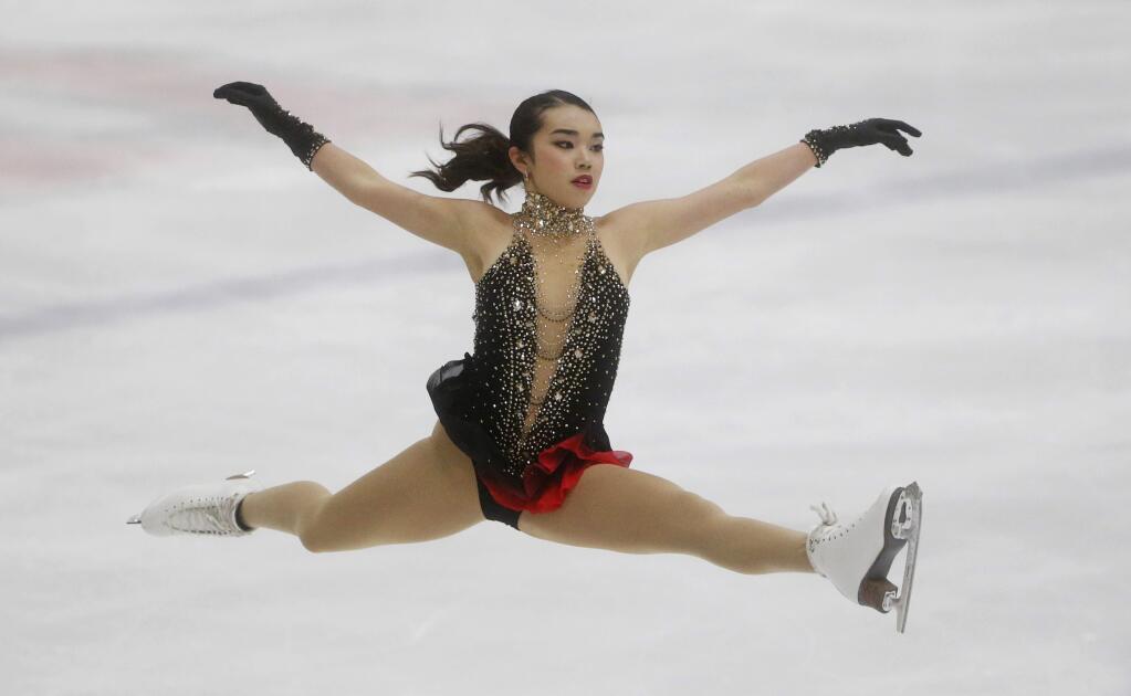In this Sept. 16, 2017 file photo, theUnited States' Karen Chen competes during the free skate at the U.S. International Figure Skating Classic in Salt Lake City. (AP Photo/Rick Bowmer, File)