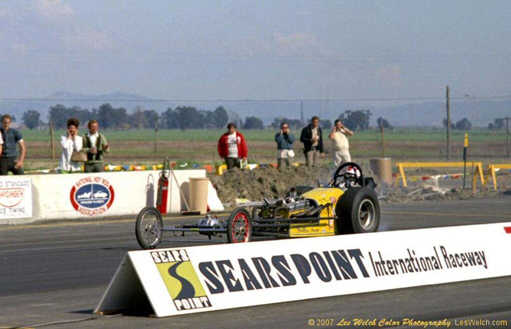 Early drag racing at Sonoma Raceway (Les Welch).