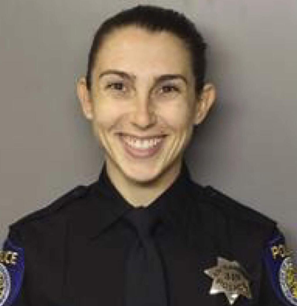 In this undated photo released by the Sacramento Police Department is Officer Tara O' Sullivan. Sacramento police said the officer was killed Wednesday, June 19, 2019, during a domestic violence call. The Sacramento Department said in a statement Thursday, June 20, 2019 that Officer Tara O'Sullivan was initially hired in January 2018 as a community service officer. (Sacramento Police Department via AP)