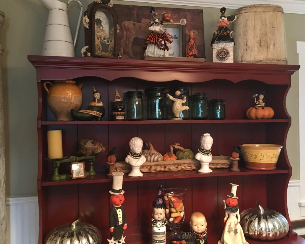 CABINET OF CURIOSITIES - Just some of the Halloween-themed items Stephanie Sherratt has on display in her own home.