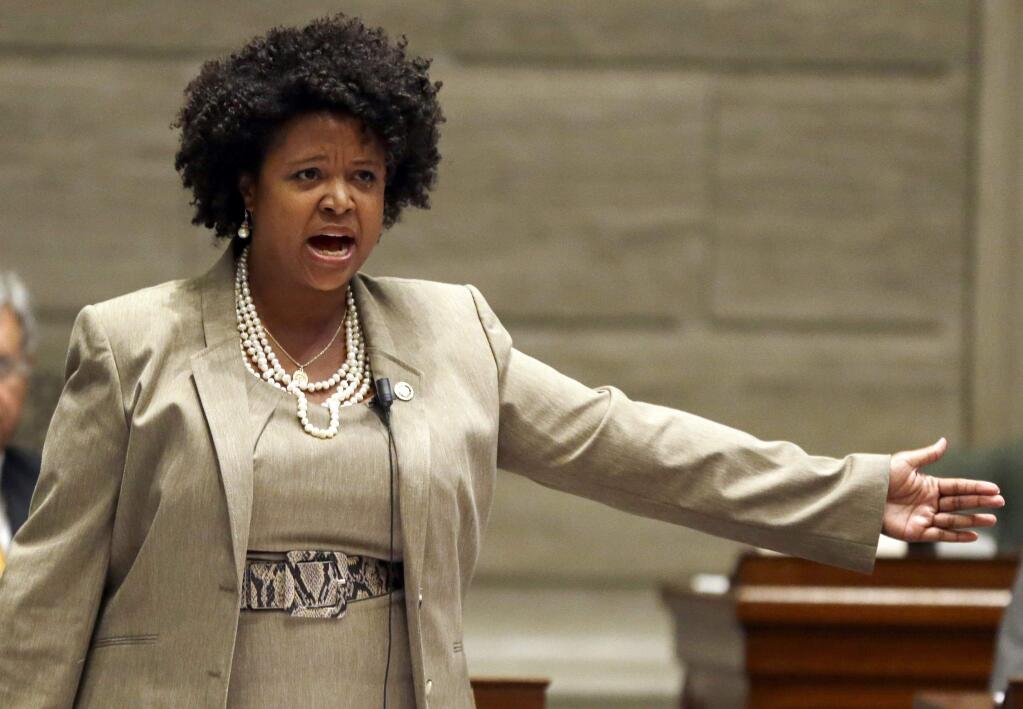Missouri state Sen. Maria Chappelle-Nadal posted and then deleted a comment on Facebook that said she hoped for President Donald Trump's assassination. (JEFF ROBERSON / Associated Press)