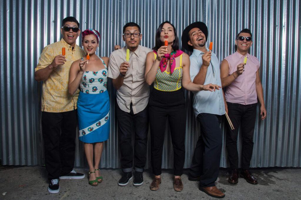 Las Cafeteras is a Chicano band from East Los Angeles. Their music fuses spoken word and folk music with traditional Son jarocho, Afro-Mexican music and zapateado dancing. The Green Music Center will host them in an online performance Oct. 15. (Las Cafeteras)