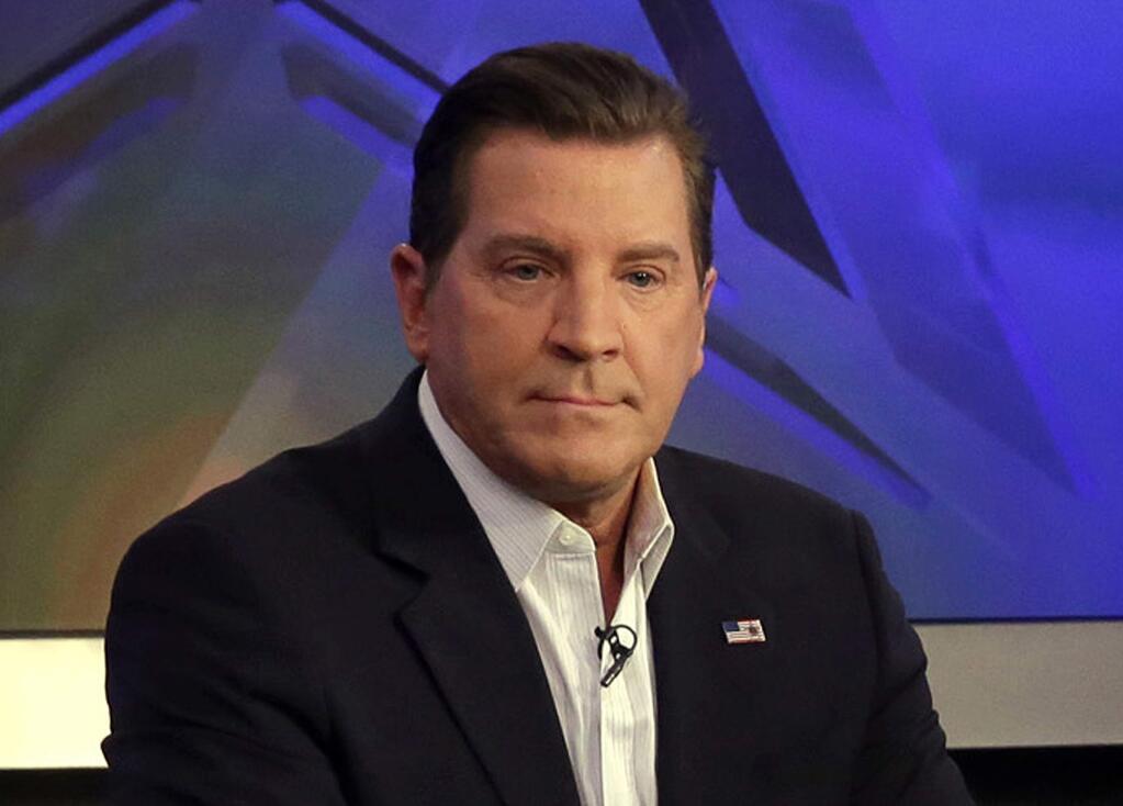 FILE - In this July 22, 2015, file photo, co-host Eric Bolling appears on 'The Five' television program, on the Fox News Channel, in New York. Bolling has left the network, which is canceling his news program, 'The Specialists.' The network suspended Bolling in August as it investigated a report of allegations that he sent lewd photos to co-workers. (AP Photo/Richard Drew, File)